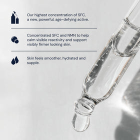Blueprint Bryan Johnson ingredient graphic of NMN and SFC illustrating longevity support