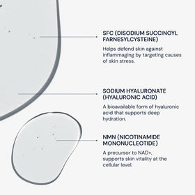 Blueprint Bryan Johnson serum spread on hand showing lightweight absorption and glow
