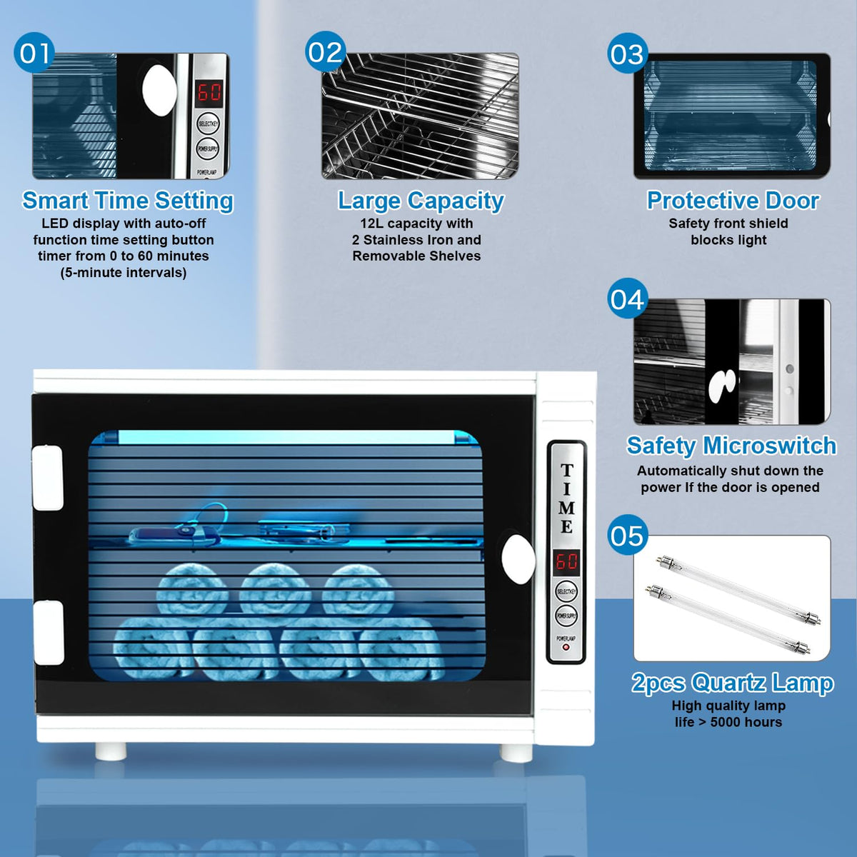 BLUETOP bottom feet detail protecting surfaces and stabilizing cabinet on salon counters