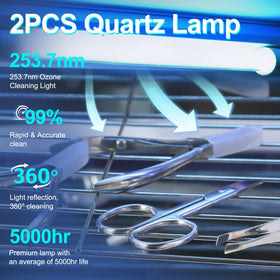 BLUETOP close-up of quartz lamp with spare lamp visible for long-lasting light source reassurance
