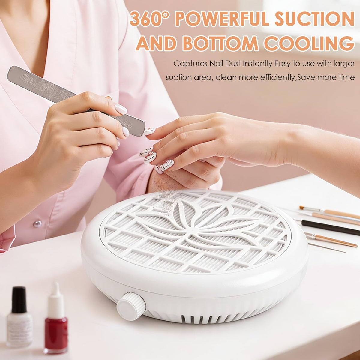 BLUETOP top control knob visible for adjusting suction power precisely