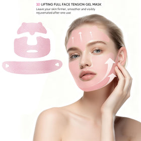 Bluile mask fitted on jawline and neck showing contouring benefit