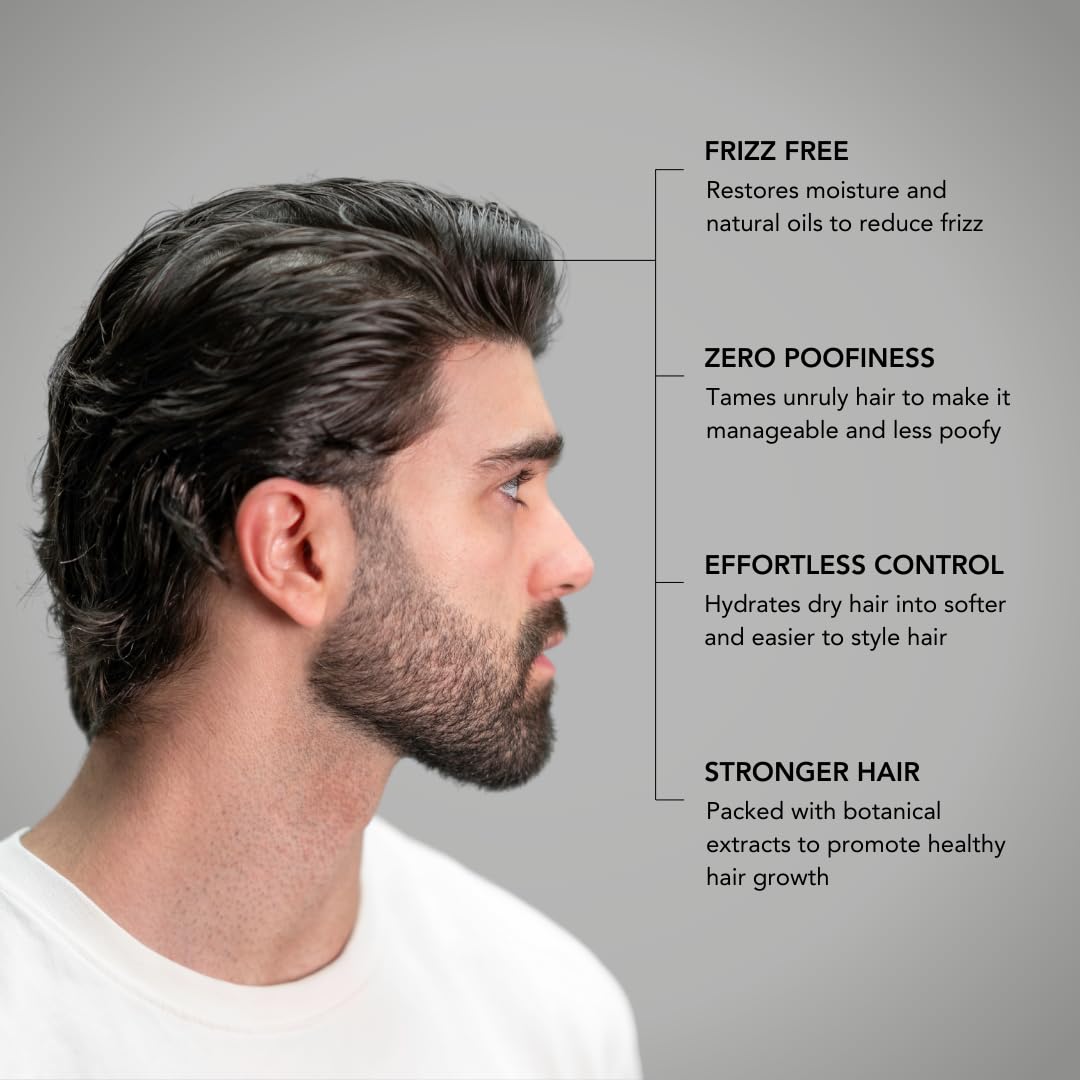 BluMaan being applied to damp hair to reduce frizz and add shine
