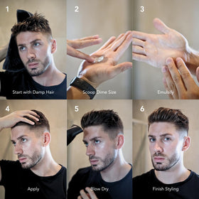 BluMaan used during blow-dry to boost volume and heat protection