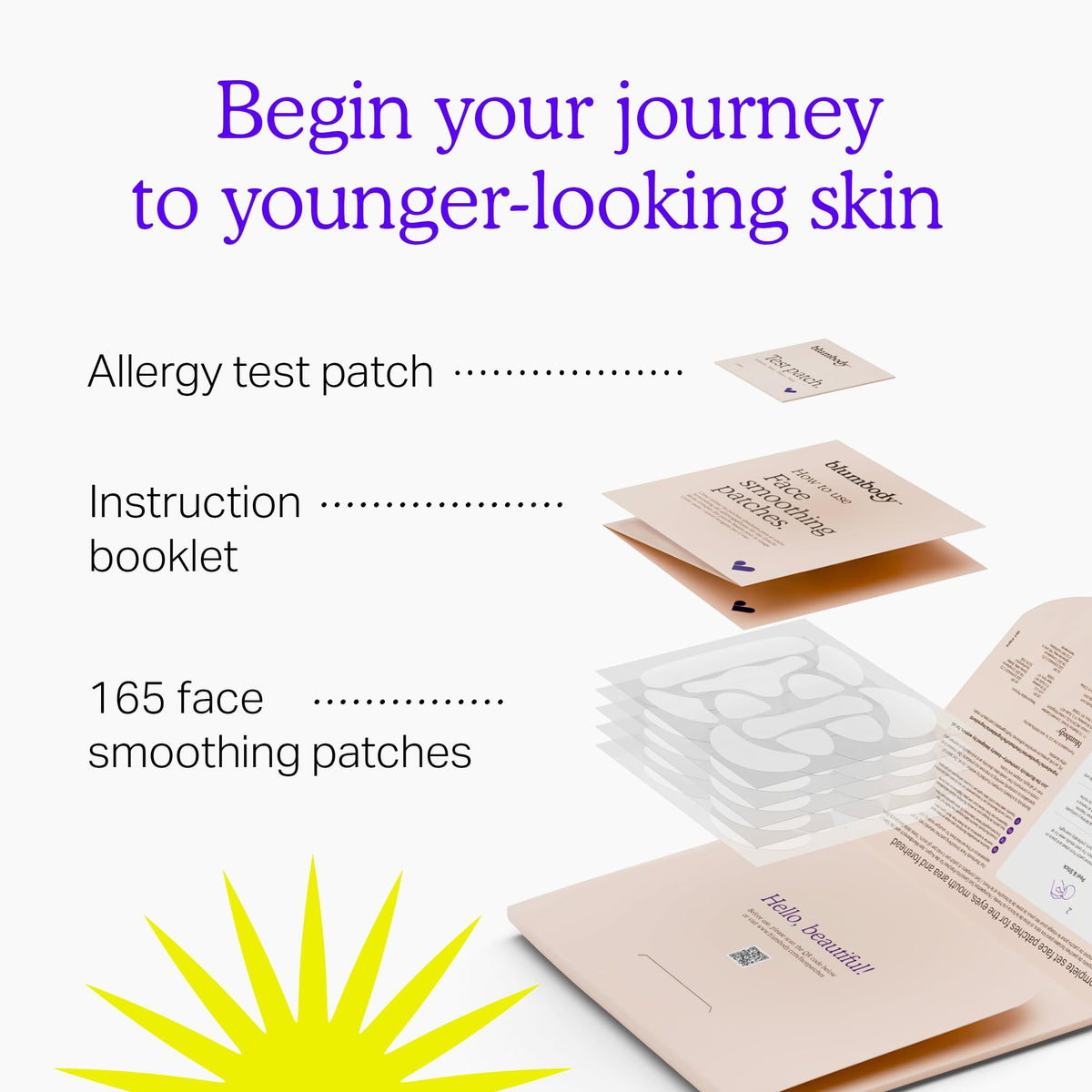 BLUMBODY patch near mouth illustrating smile line support and smoothing
