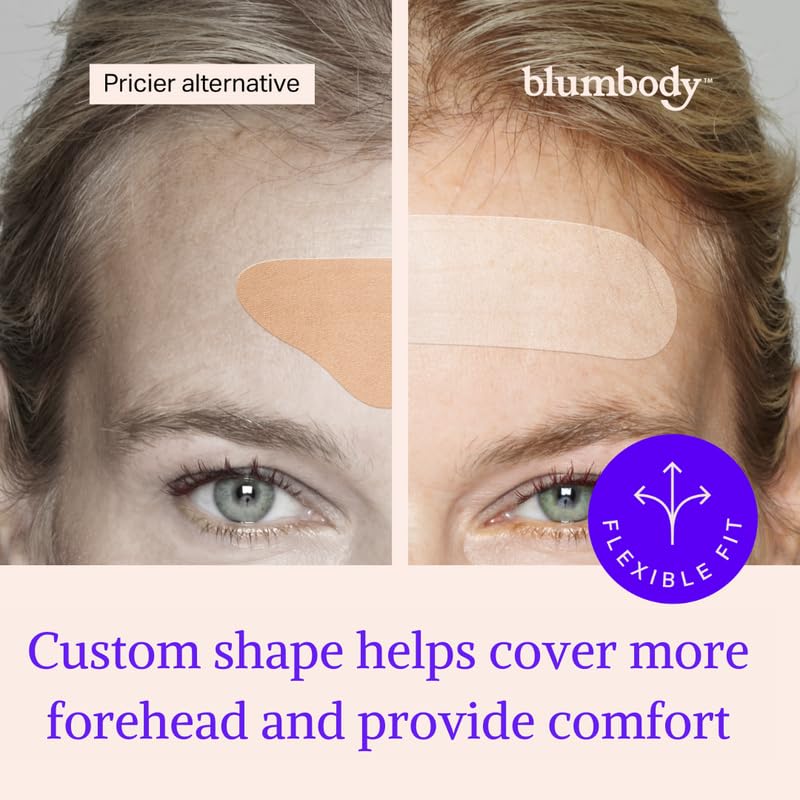 BLUMBODY patch near eye area showing precise placement and smoothing benefit