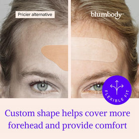BLUMBODY patch near eye area showing precise placement and smoothing benefit