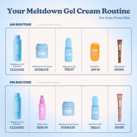 Blume Meltdown after application skin closeup showing soothed, hydrated look