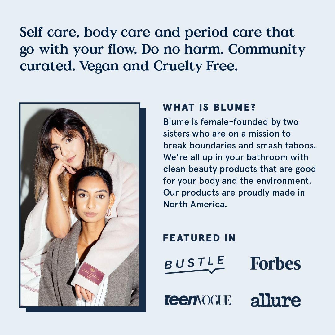 Blume Meltdown on bathroom vanity with plants, vegan skincare for everyday routines
