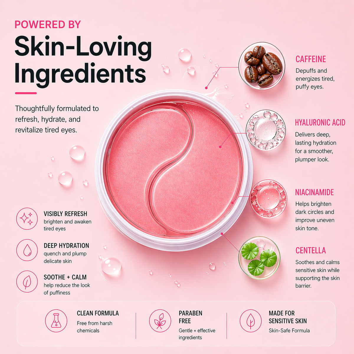 blxnk close-up single hydrogel patch texture delivering cooling hydration