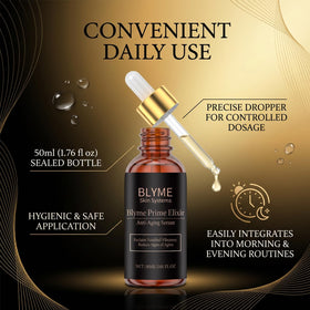 blyme dropper dispensing serum illustrating precise hygienic application benefit