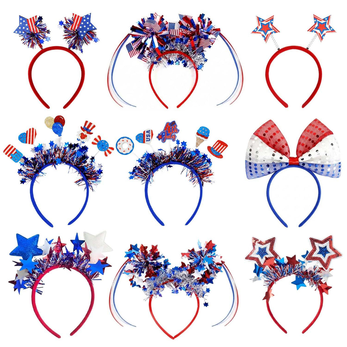 Blync front view of 9-piece headband pack showing variety and easy gifting