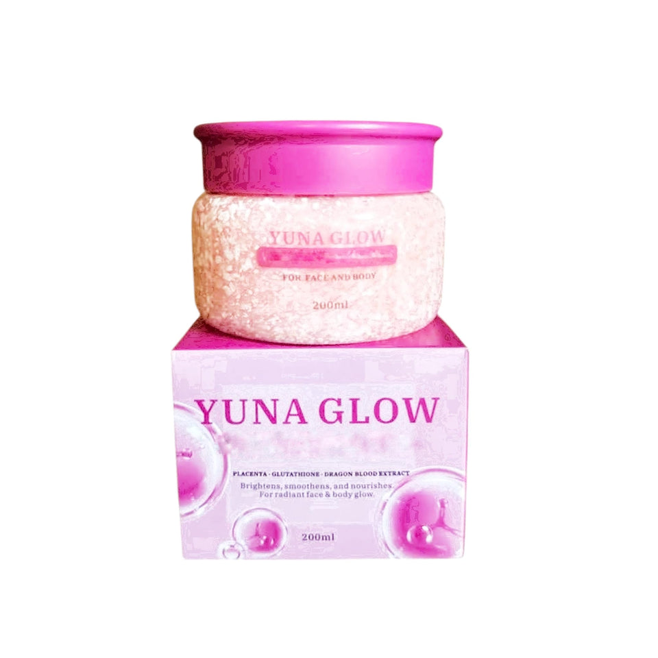 BMRS YUNA GLOW front packaging showing jar and label, promotes clear product identity