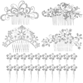 Boao front packaging showing full 24-piece bridal hair set, elegant presentation benefit