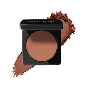 Bobbi Brown bronzing powder compact front view shows packaging and shade benefits