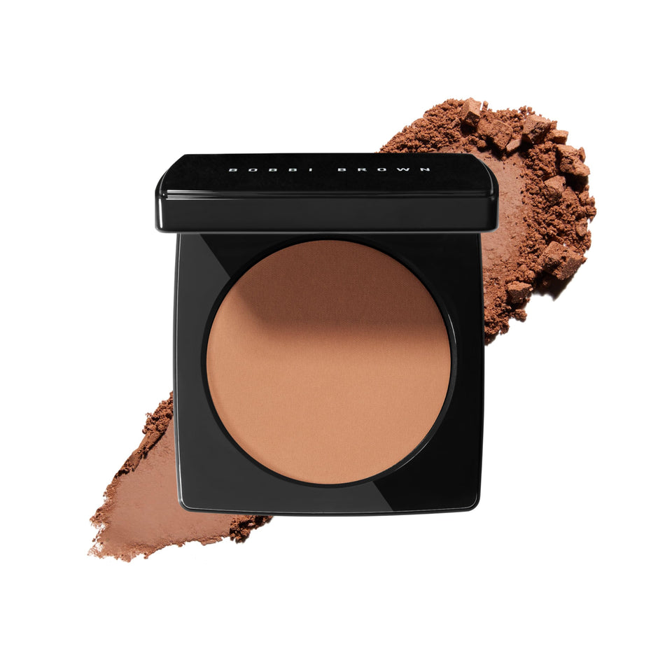 Bobbi Brown bronzing powder front compact showing packaging and shade benefits
