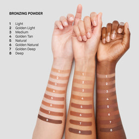 Bobbi Brown bronzing powder label close-up shows ingredient and shade clarity benefit