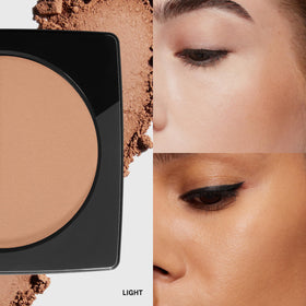 Bobbi Brown bronzing powder texture close-up highlights silky blendability benefit