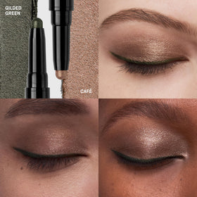Bobbi Brown Café/Gilded Green close-up of both stick ends demonstrating creamy tips and precise application