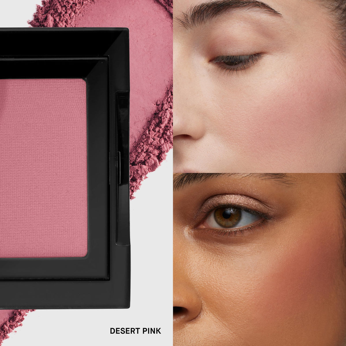 Bobbi Brown close-up of blush pan highlighting silky powder texture benefit