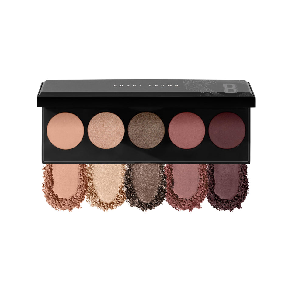 Bobbi Brown front palette open showing five nude shades and easy-to-use layout