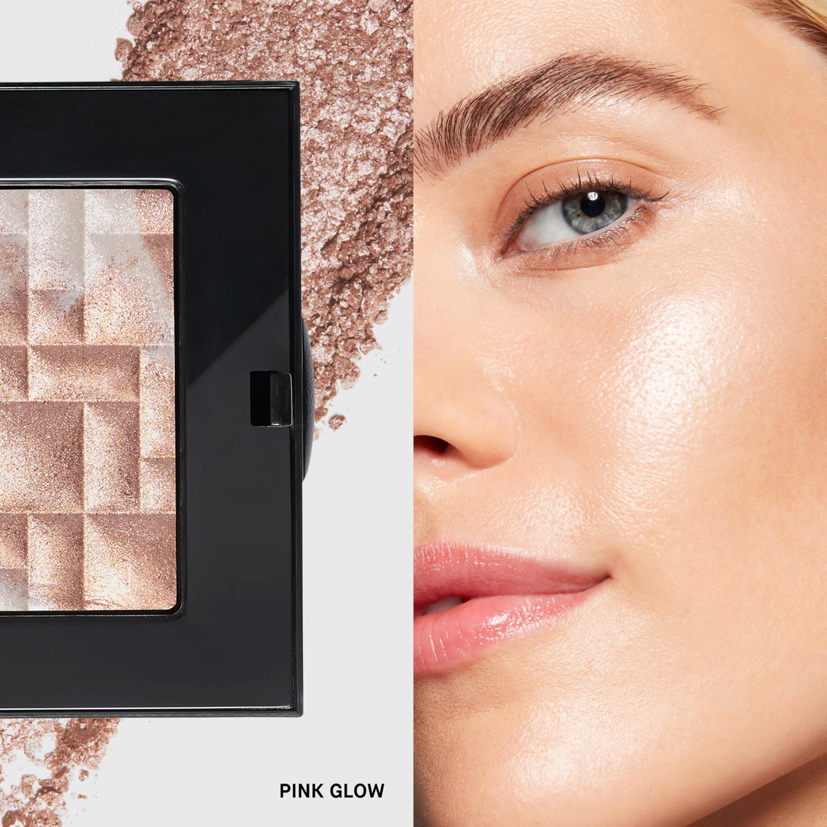 Bobbi Brown close-up of powder pan revealing pearl-infused surface and shimmer