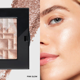 Bobbi Brown close-up of powder pan revealing pearl-infused surface and shimmer