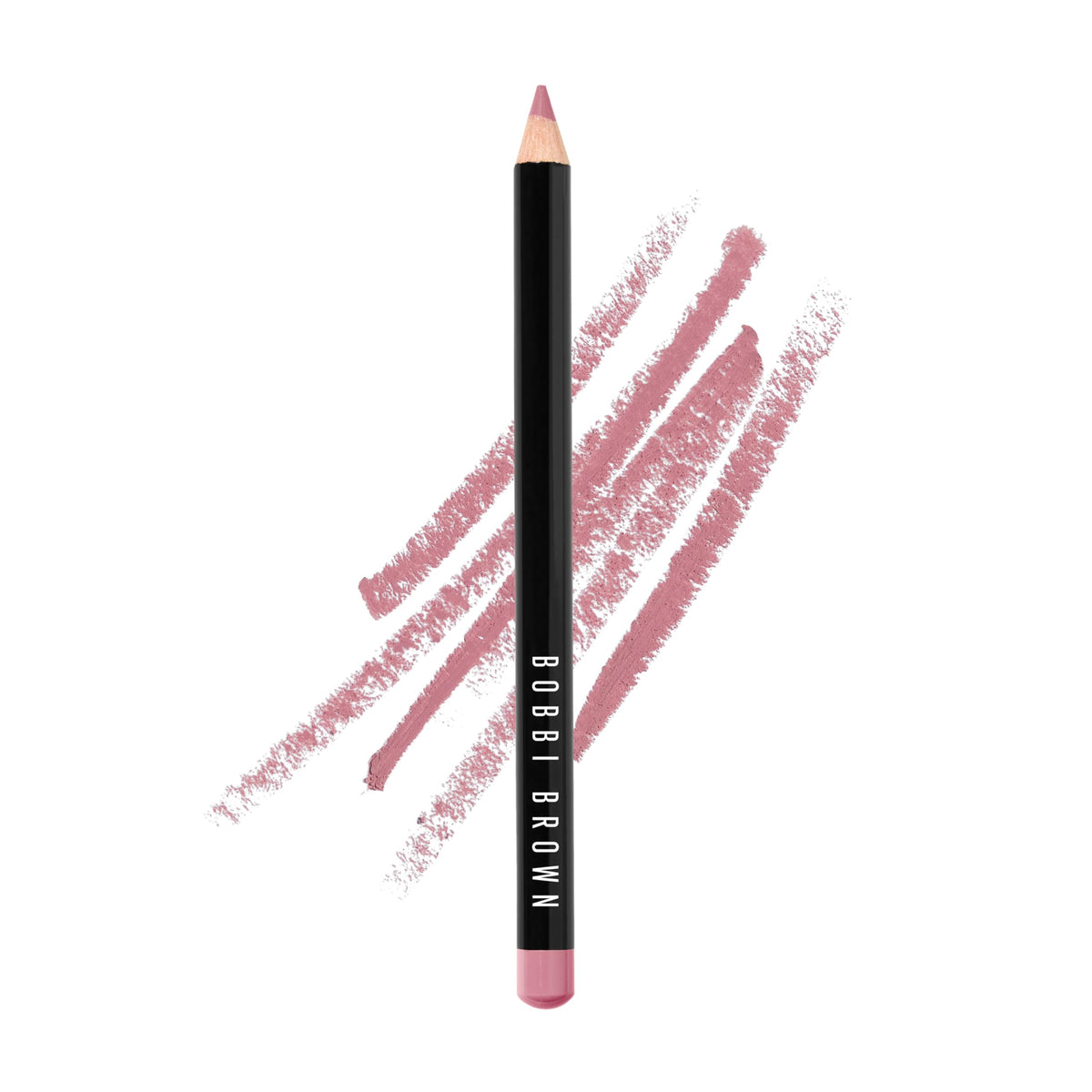 Bobbi Brown lip pencil front packaging showing slim pencil and color benefit