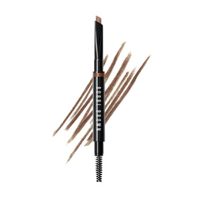 Bobbi Brown brow pencil front view showing dual-ended design and benefits