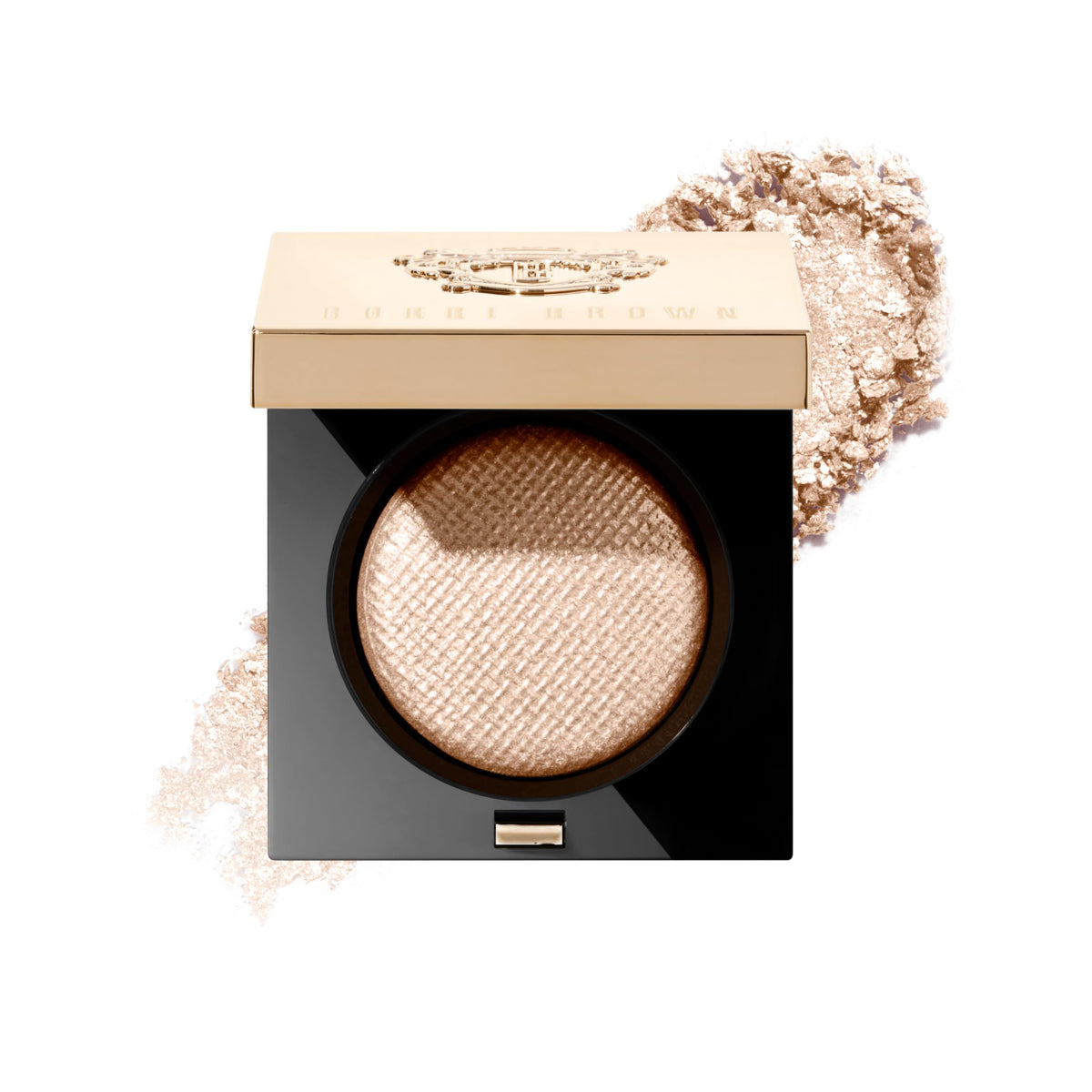 Bobbi Brown Luxe Eyeshadow Moonstone pan front showing shade and compact benefit of easy application