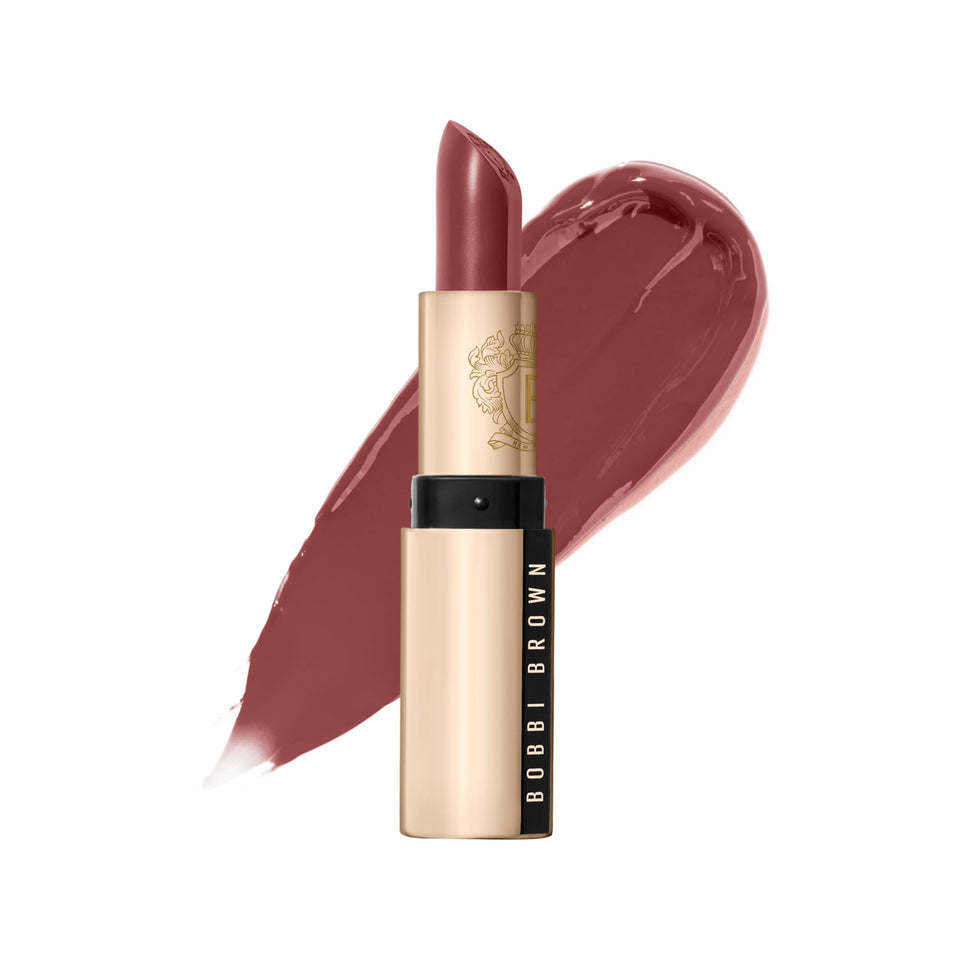 Bobbi Brown luxe lipstick front packaging showing product and shade