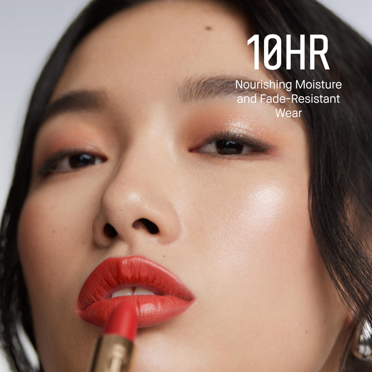 Bobbi Brown texture swatch on skin showing rich satin pigment and blendability