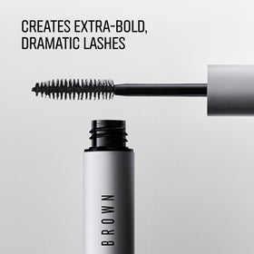 Bobbi Brown mascara swiped texture on skin showing rich kohl-black pigment benefit
