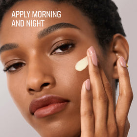 Bobbi Brown close-up of milky serum texture, displays fast-absorbing finish