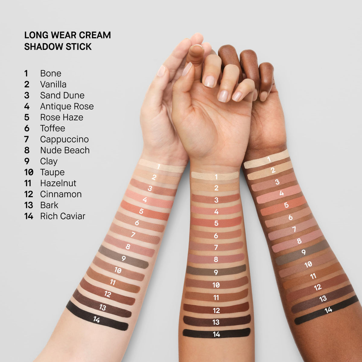 Bobbi Brown swatches on arm showing color payoff and buildable shades