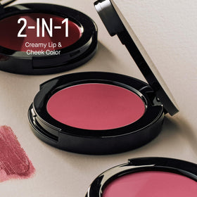 Bobbi Brown cheek swatch showing Powder Pink natural rosy finish benefit