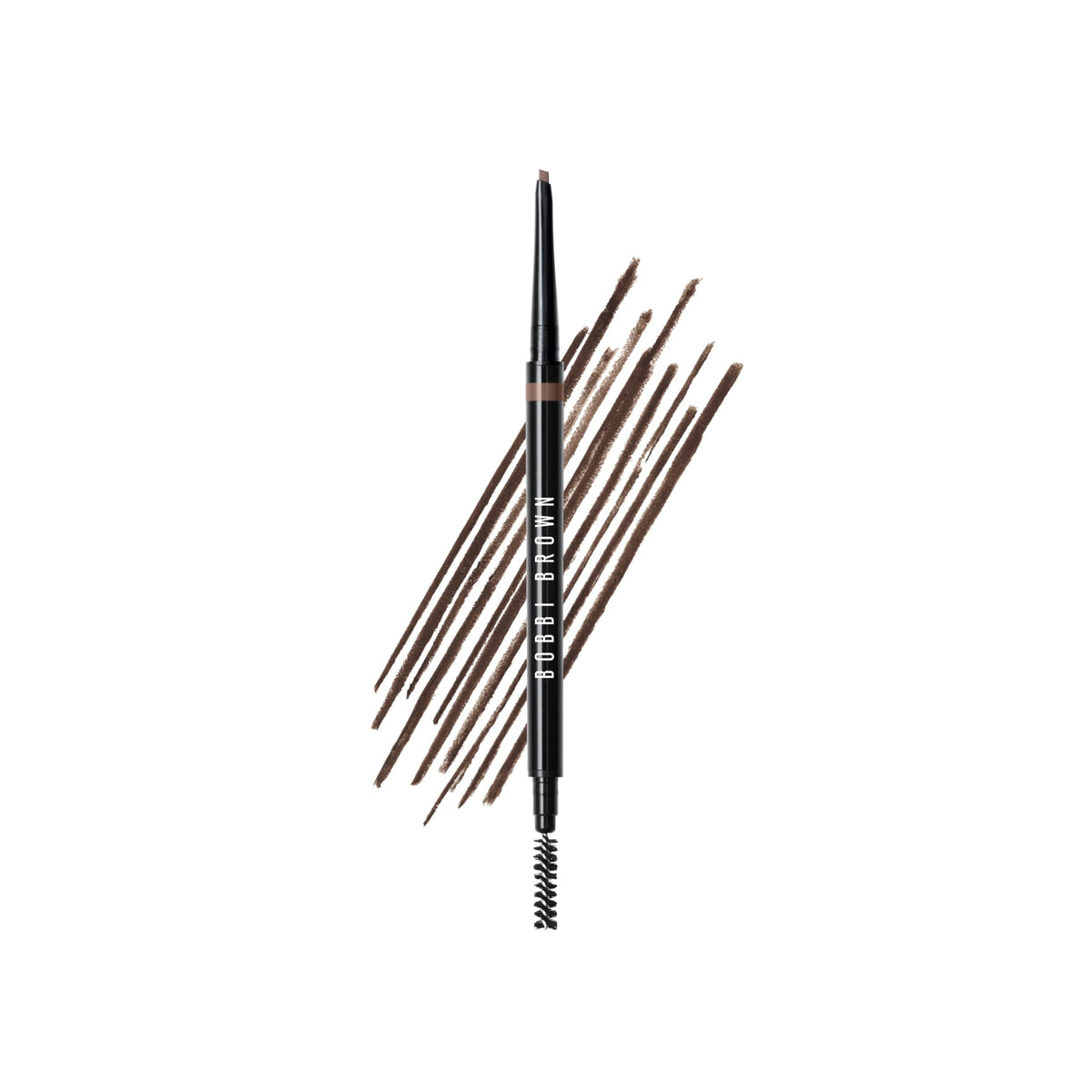 Bobbi Brown pencil front view showing slim packaging and label, perfect for travel