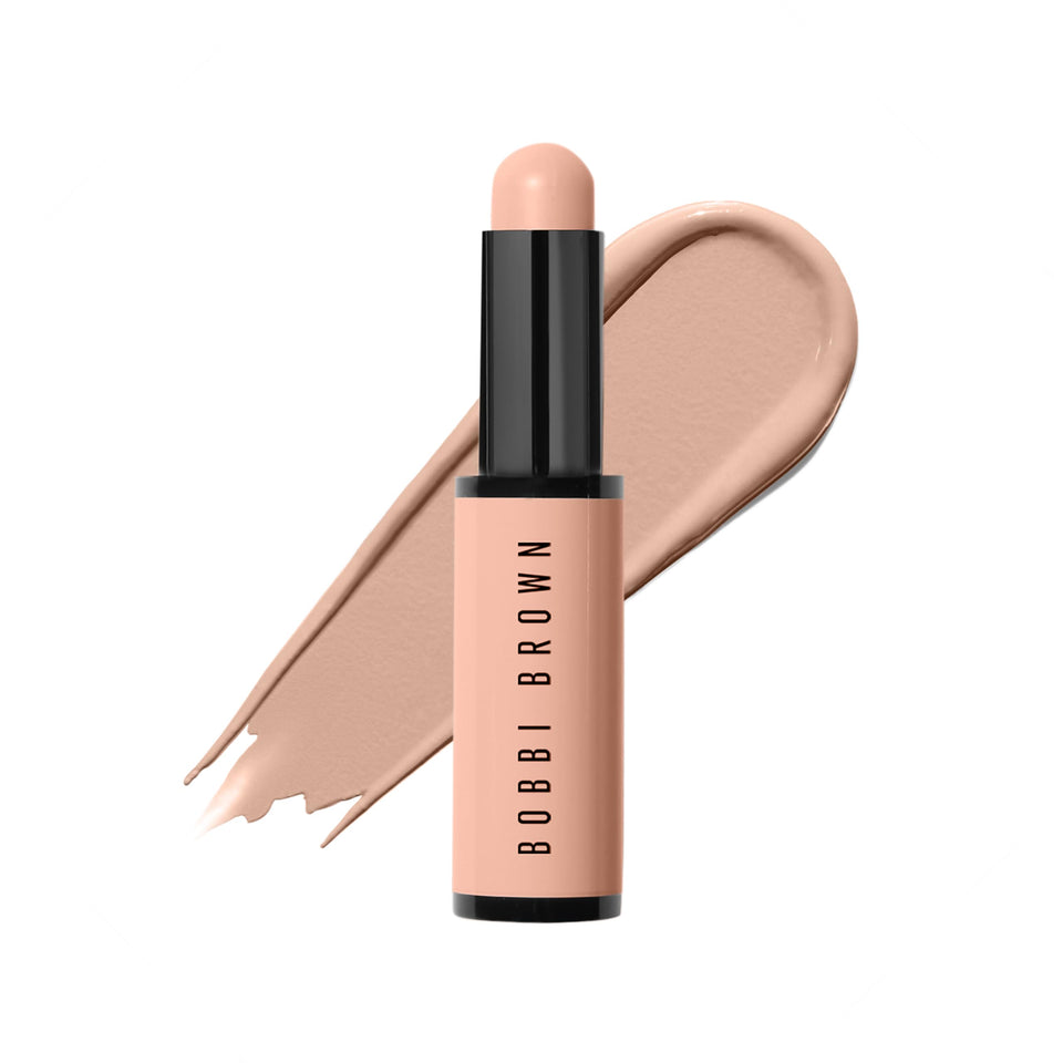 Bobbi Brown front packaging showing stick and shade, clear shade identification and benefit