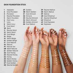 Bobbi Brown stick being blended with sponge showing quick on-the-go finish benefit