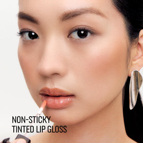 Bobbi Brown gloss texture on lips showing hydrating high-impact shine