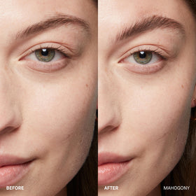 Bobbi Brown wand brush closeup demonstrating precise application and neat grooming