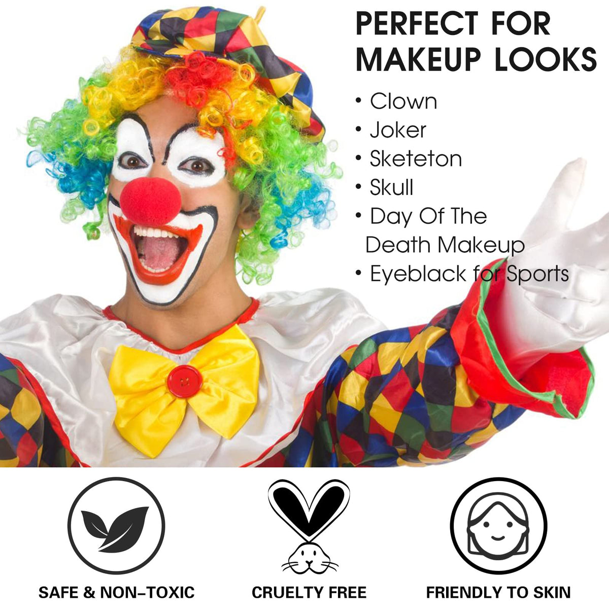 BOBISUKA applied on face creating a bold joker look that lasts through events