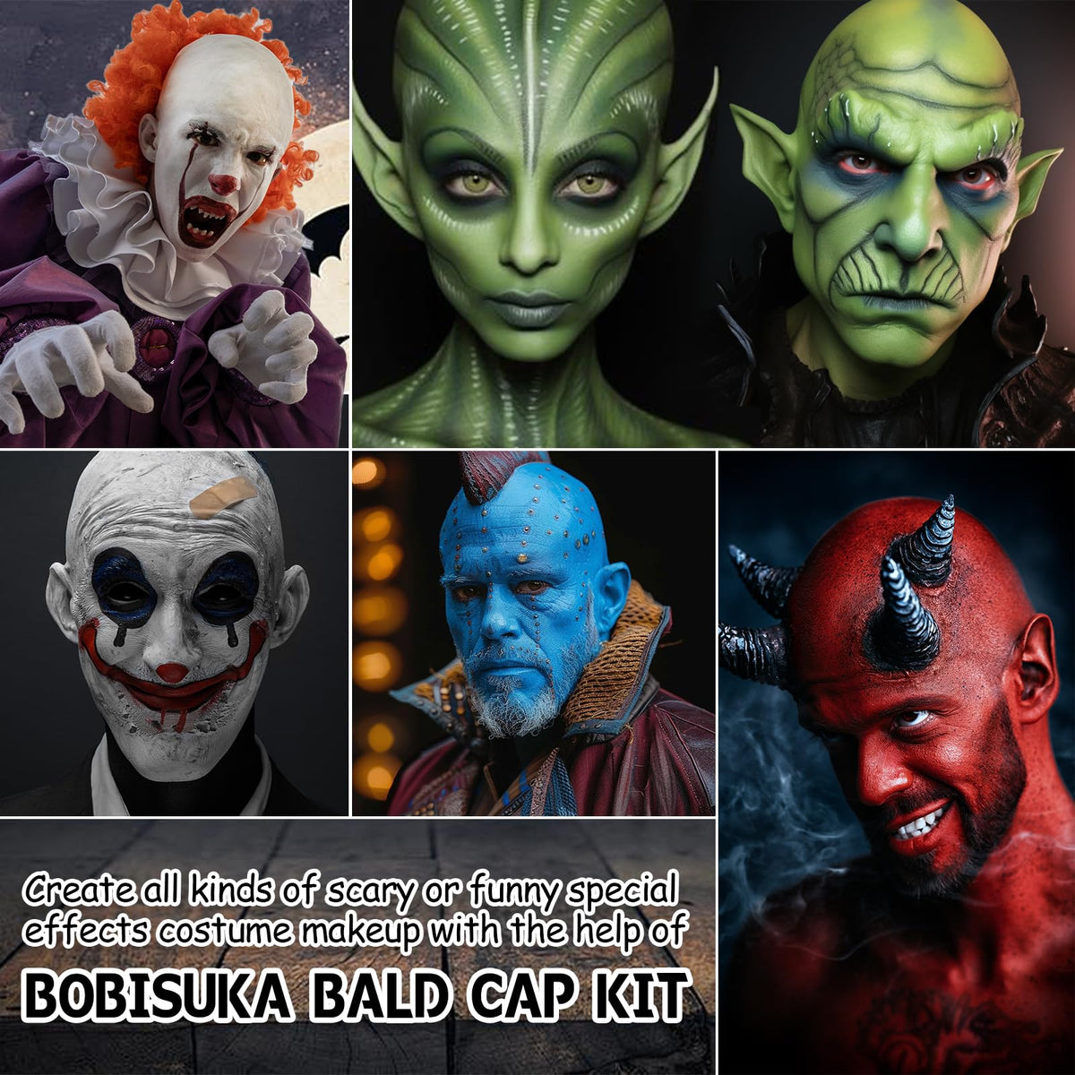 BOBISUKA before and after transformation showing realistic bald-cap effect