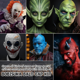 BOBISUKA before and after transformation showing realistic bald-cap effect