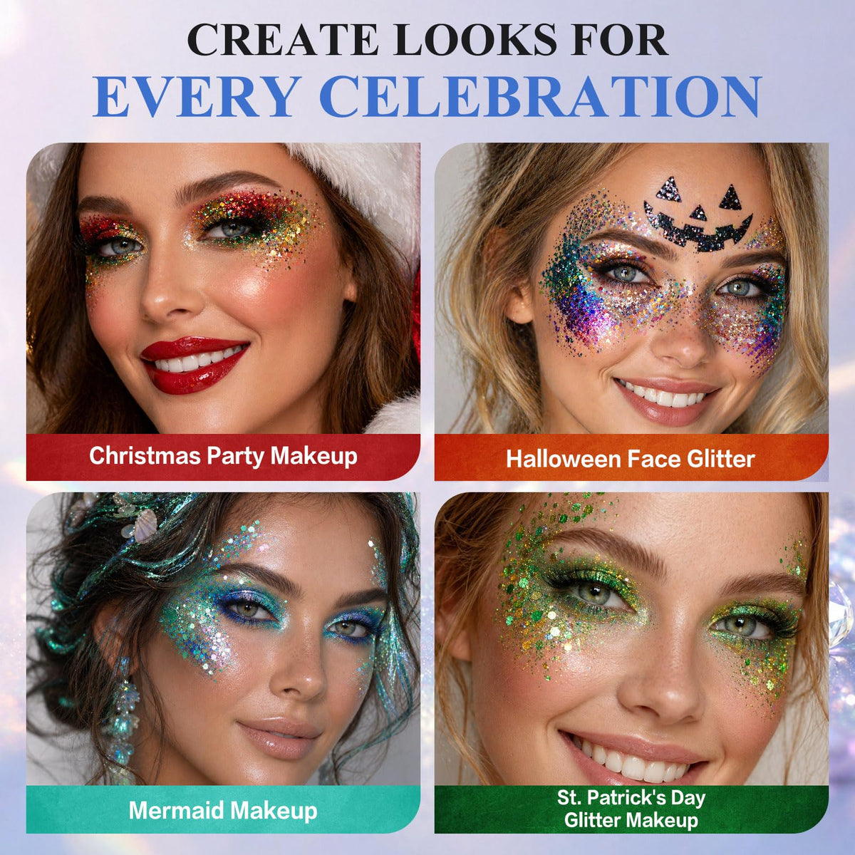BOBISUKA glitter in hair and shoulder highlighting shine and comfortable wear
