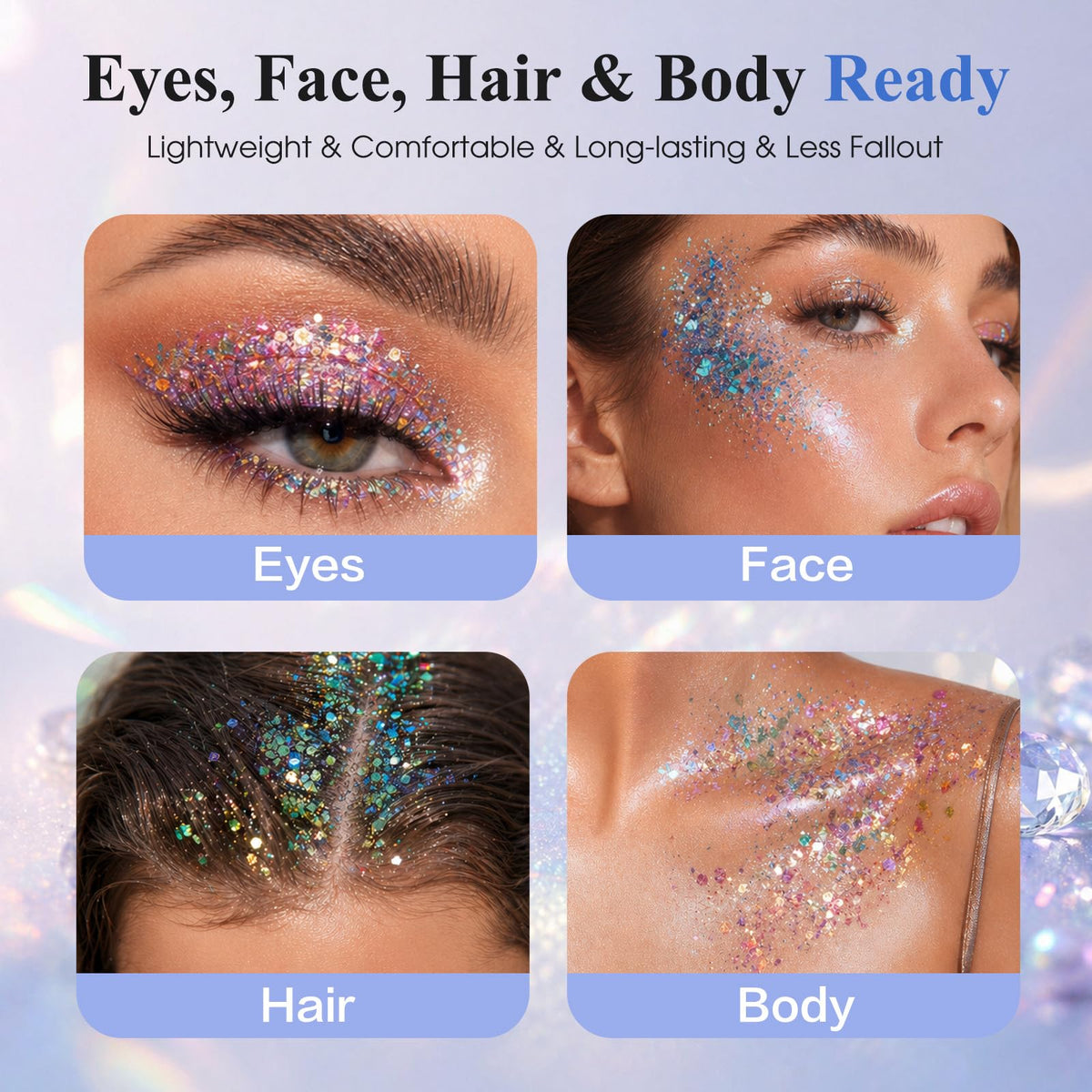 BOBISUKA festival makeup lifestyle shot showing standout shimmer at night