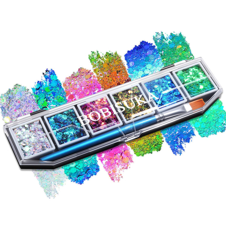 BOBISUKA palette front view showing six chameleon shades for bold looks