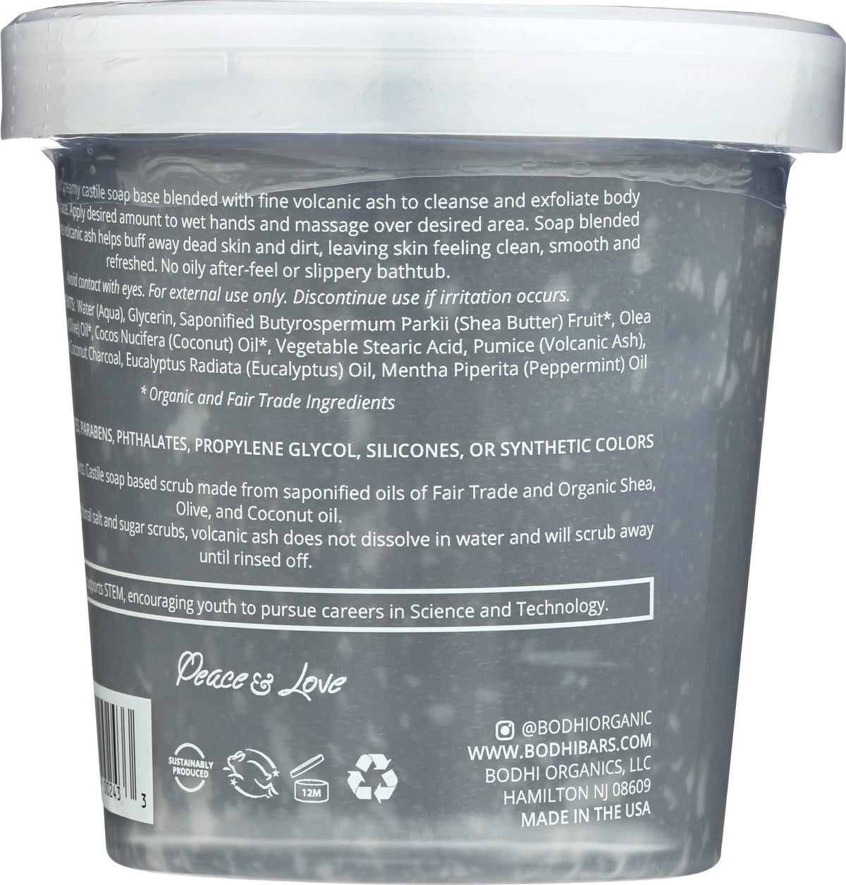 BODHI whipped charcoal texture close-up highlighting creamy exfoliant and easy spread