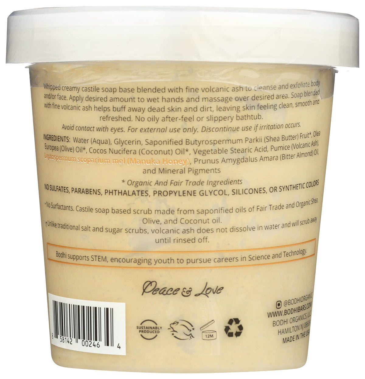 BODHI whipped scrub texture close-up shows airy creaminess