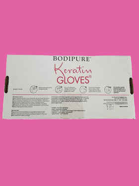 Bodipure ingredients label close-up highlighting keratin and Vitamin E